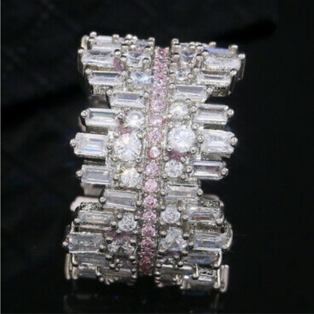 New 925 STERLING SILVER Diamond LUXURY Ring - Picture 5 of 10